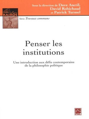 cover image of Penser les institutions